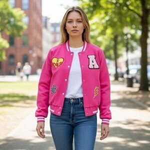Women’s Pink Varsity Jacket